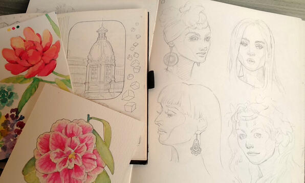 Perspective, Flowers, Faces